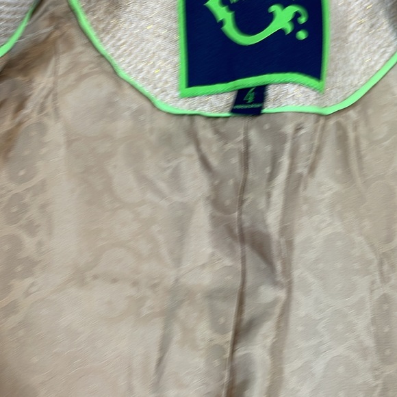 C. Wonder Wool Tweed Blazer Size 4 Tan With Hold Metallic Throughout EUC - Picture 9 of 10